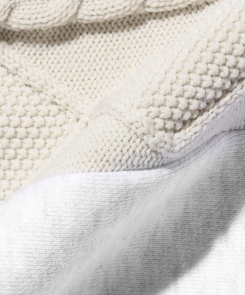 スウェット×ニットスイッチング クルーネック