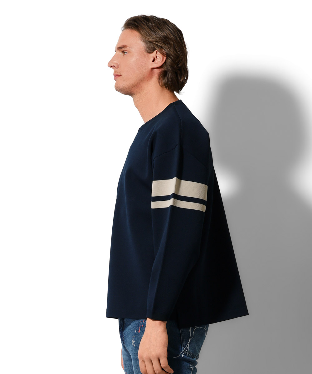 ウォッシャブル キーネックニット