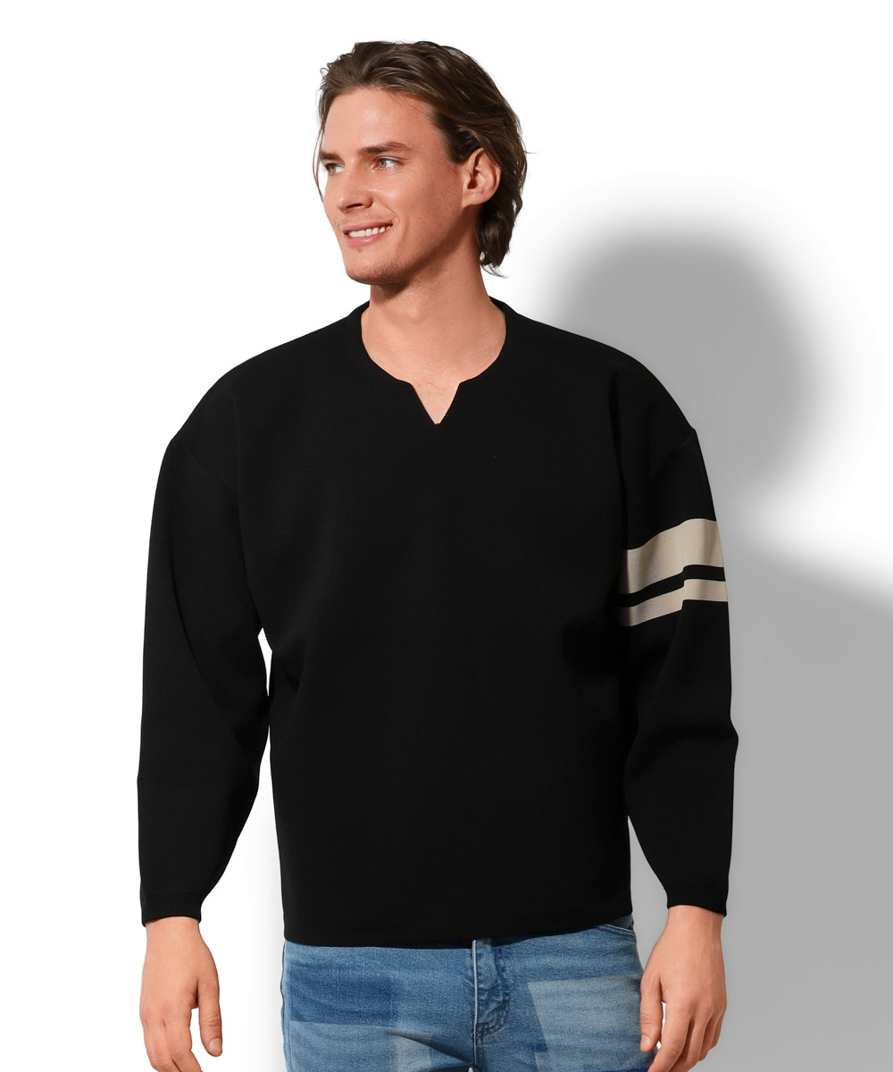 ウォッシャブル キーネックニット