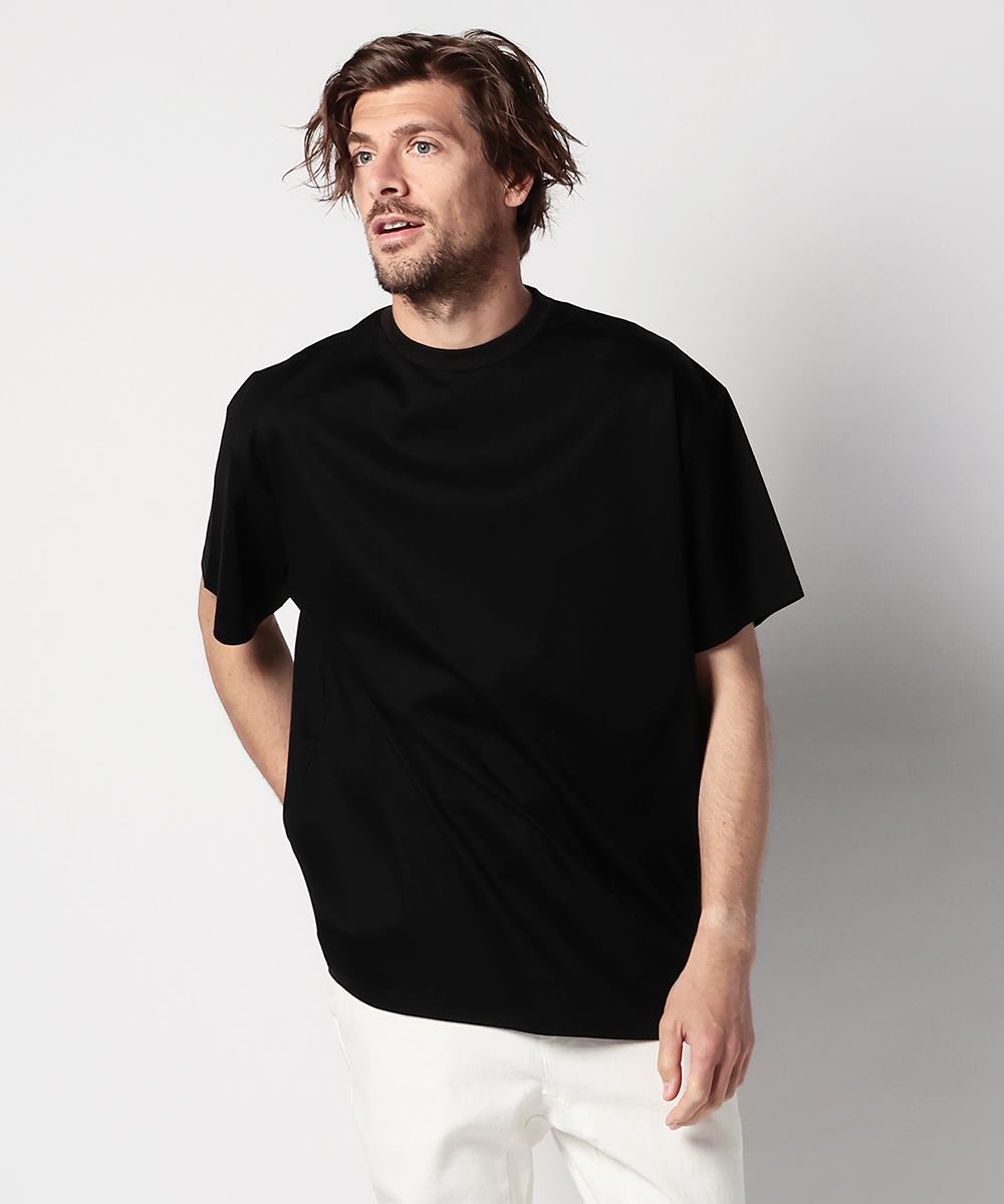 限定 接触冷感シンプル バックロゴ クルーネックTシャツ