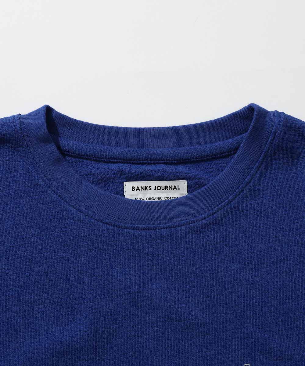 別注限定 ロゴ刺繍パイルクルーネックロンT