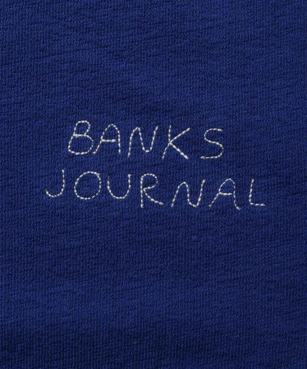 別注限定 ロゴ刺繍パイルクルーネックロンT