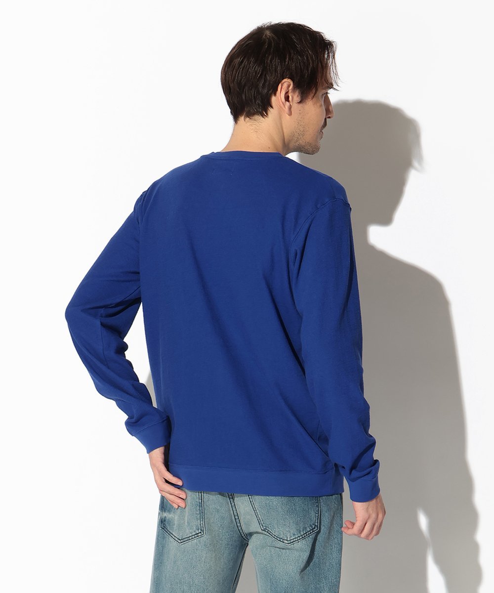 別注限定 ロゴ刺繍パイルクルーネックロンT