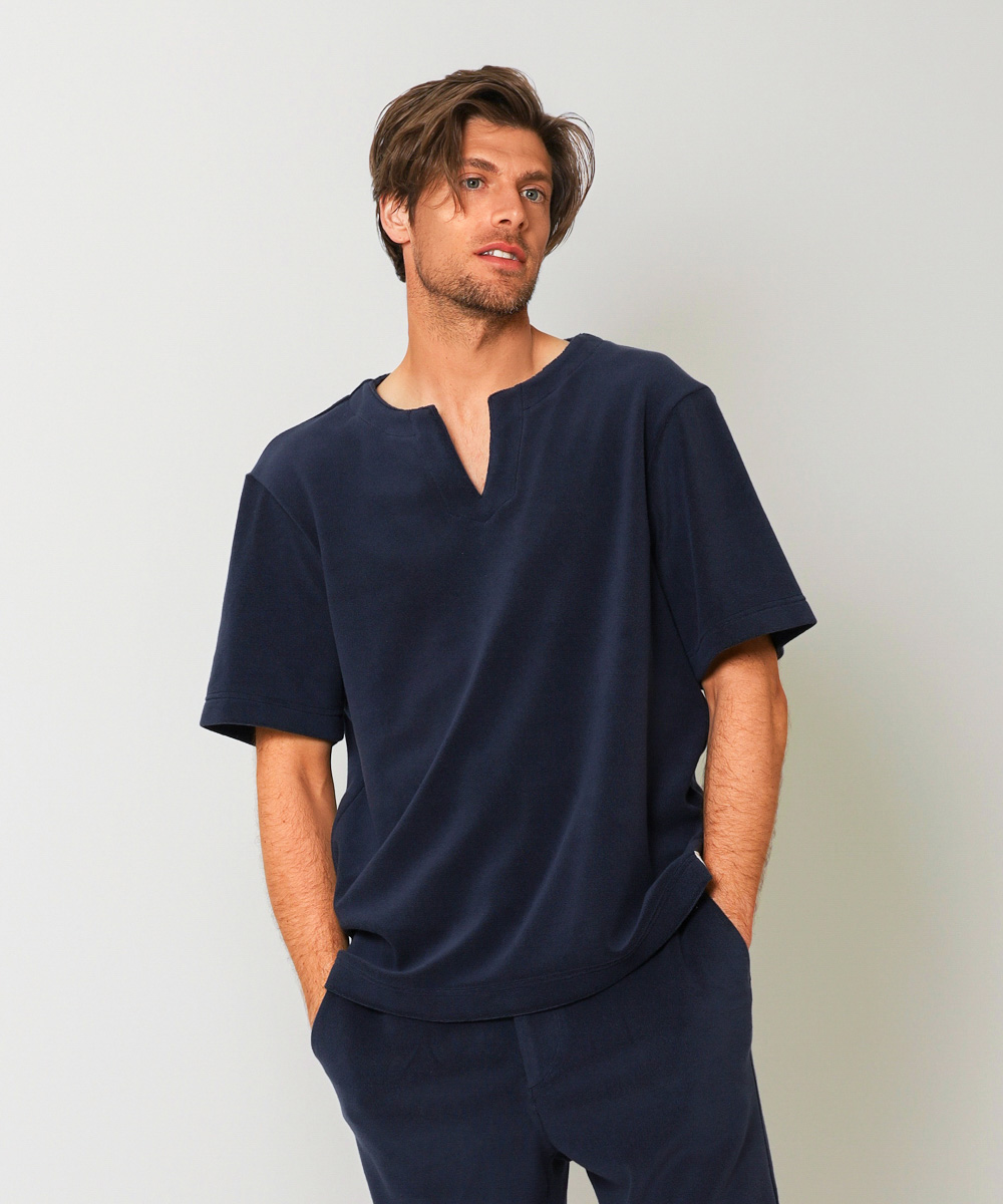 別注限定 パイルキーネックTシャツ | シーグリーン | Safari Lounge
