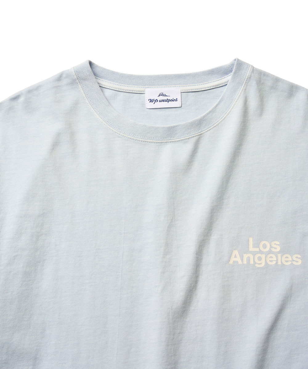 限定 LOS ANGELESプリント ロゴクルーネックTシャツ