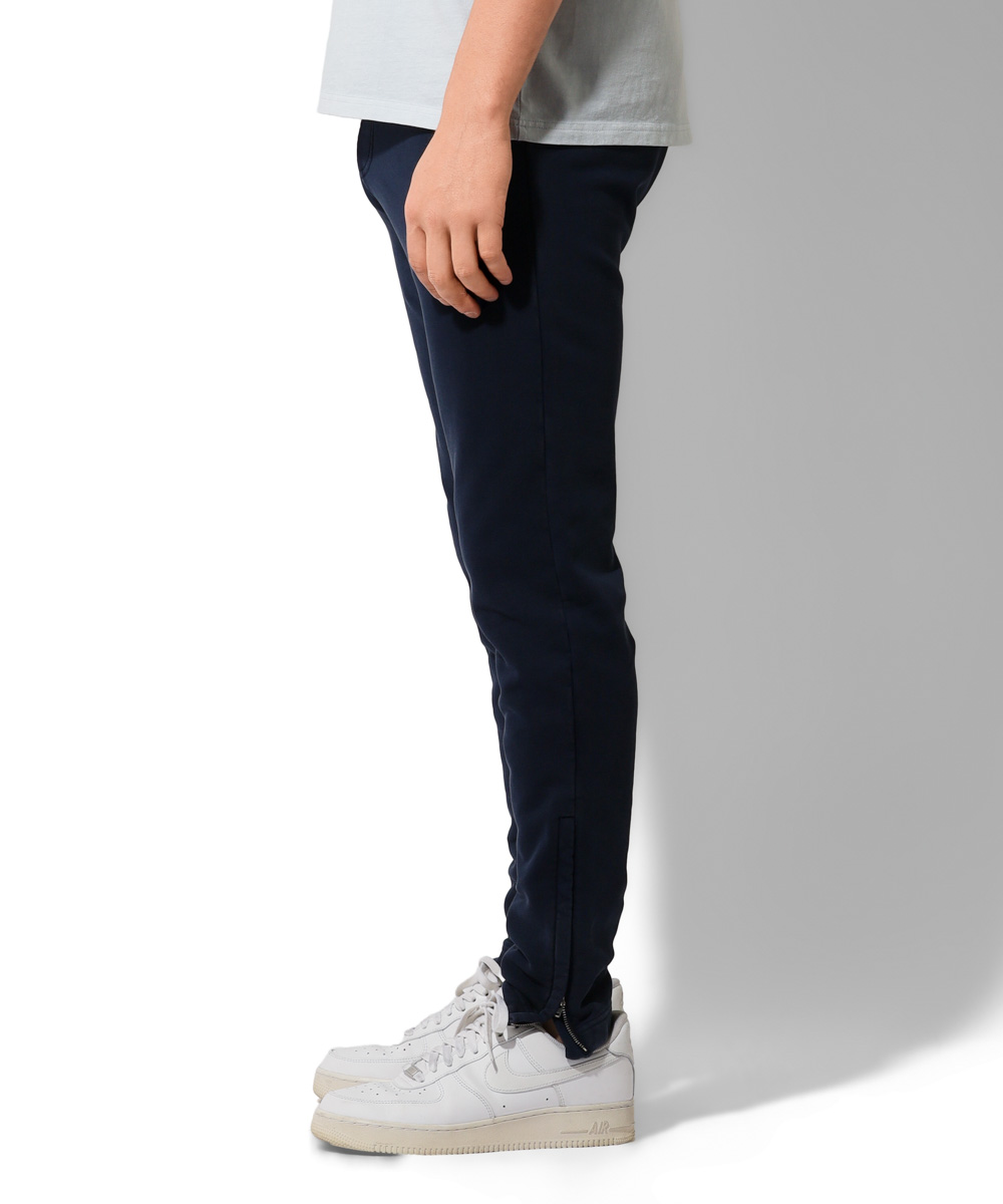 限定 テイパード 裾ジップ スウェット イージーパンツ