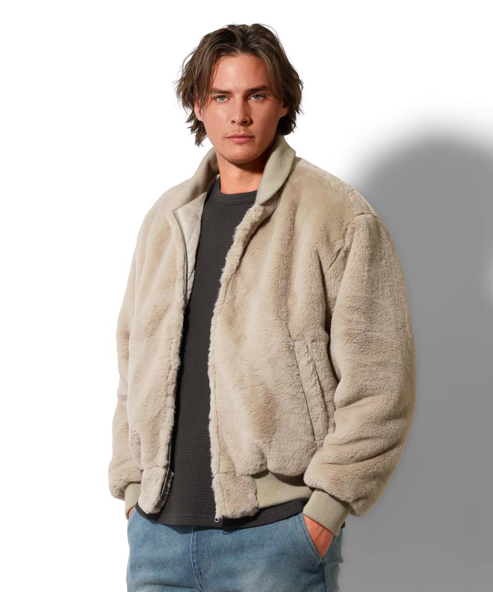 フェイクファー ボンバージャケット