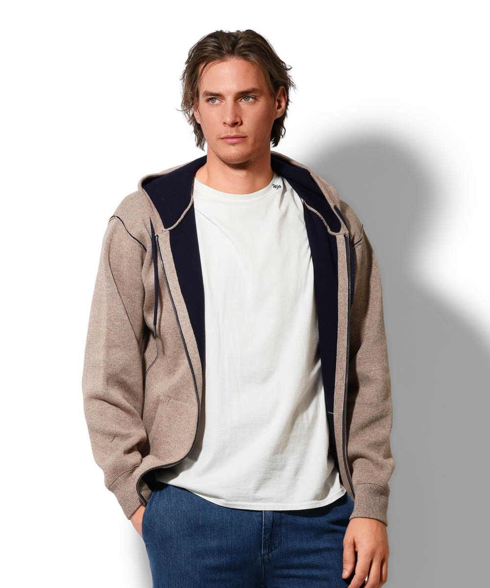 ダブルフェイスニットパーカ