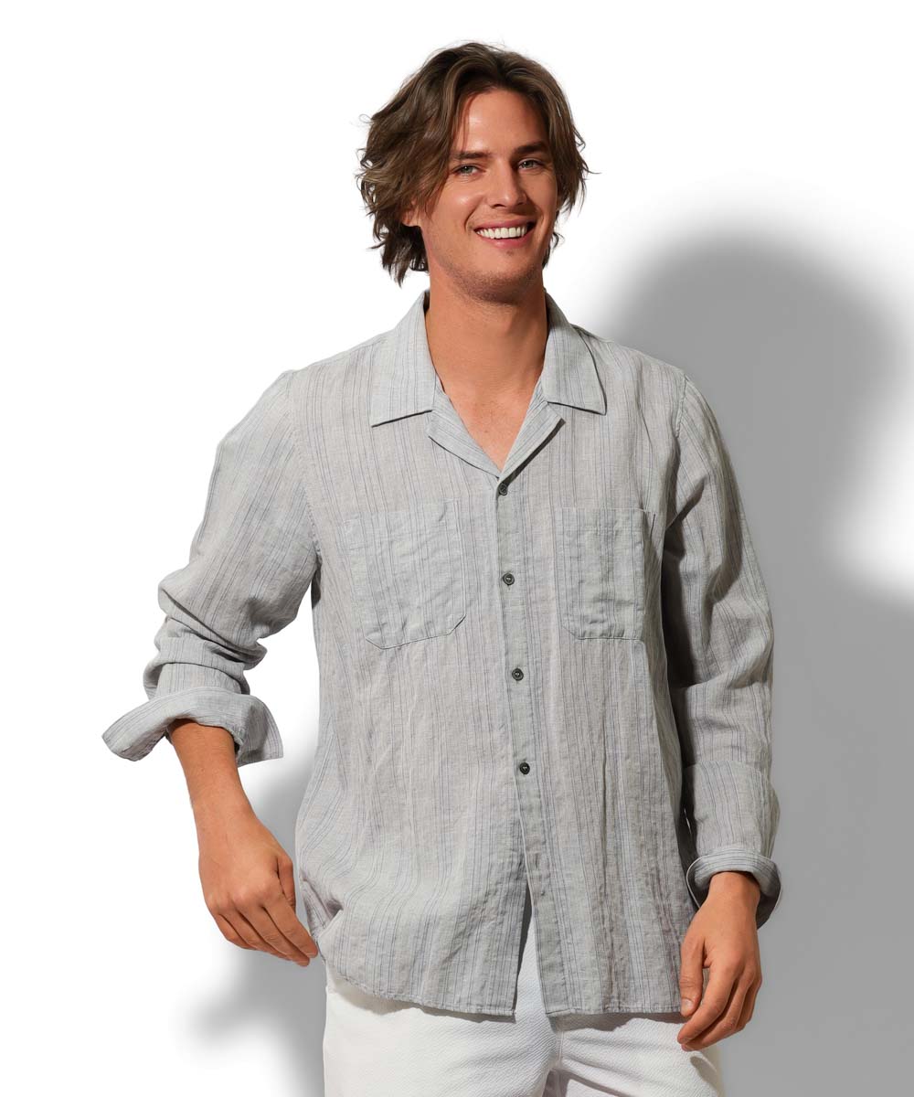 テンセル リネンシャツ