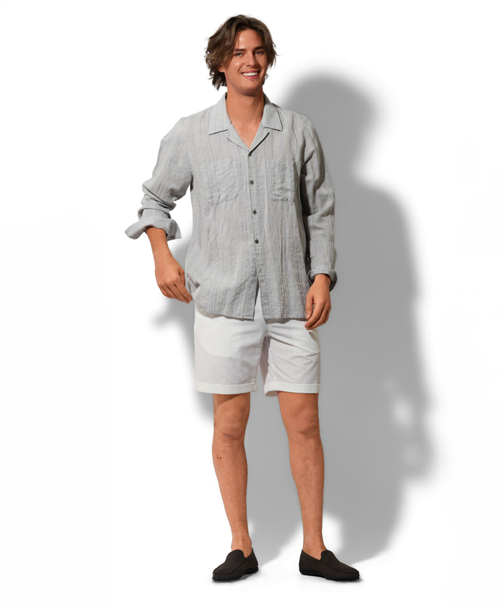 テンセル リネンシャツ