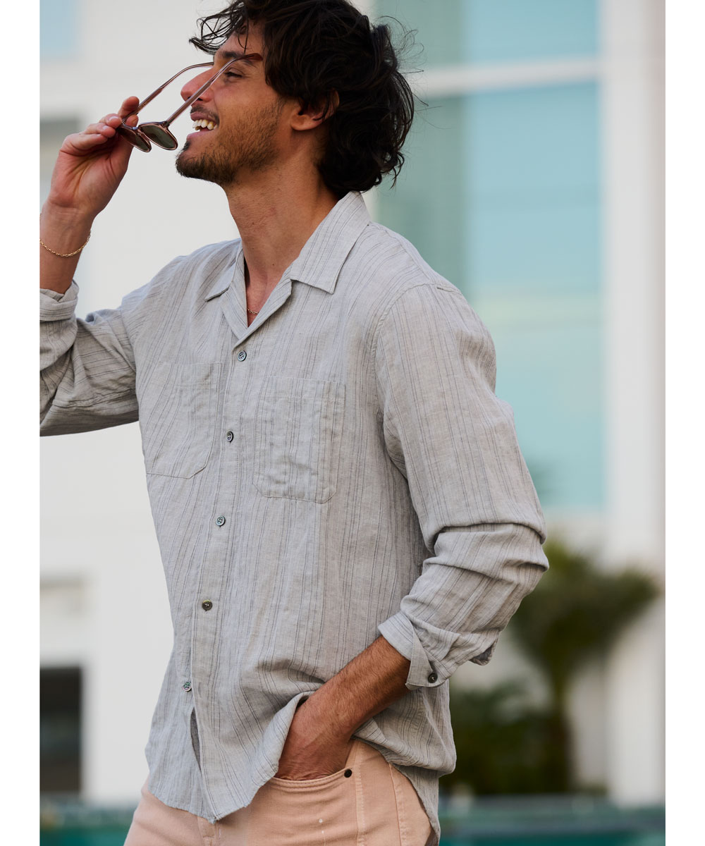 テンセル リネンシャツ