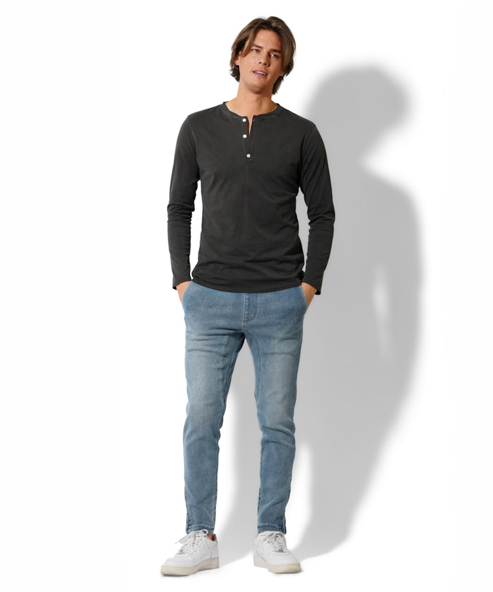 限定 テイパード サイドジップ インディゴ イージーパンツ