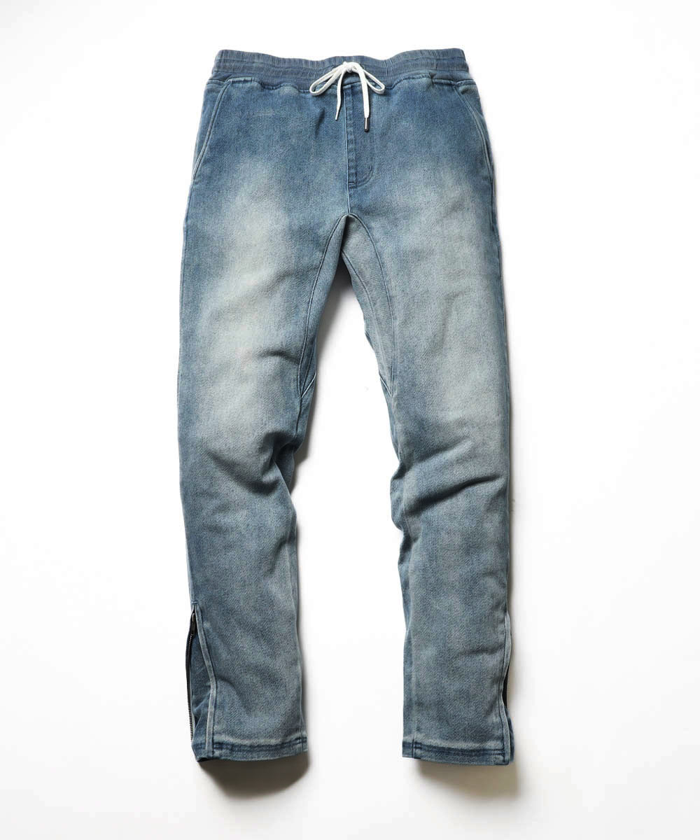 限定 テイパード サイドジップ インディゴ イージーパンツ