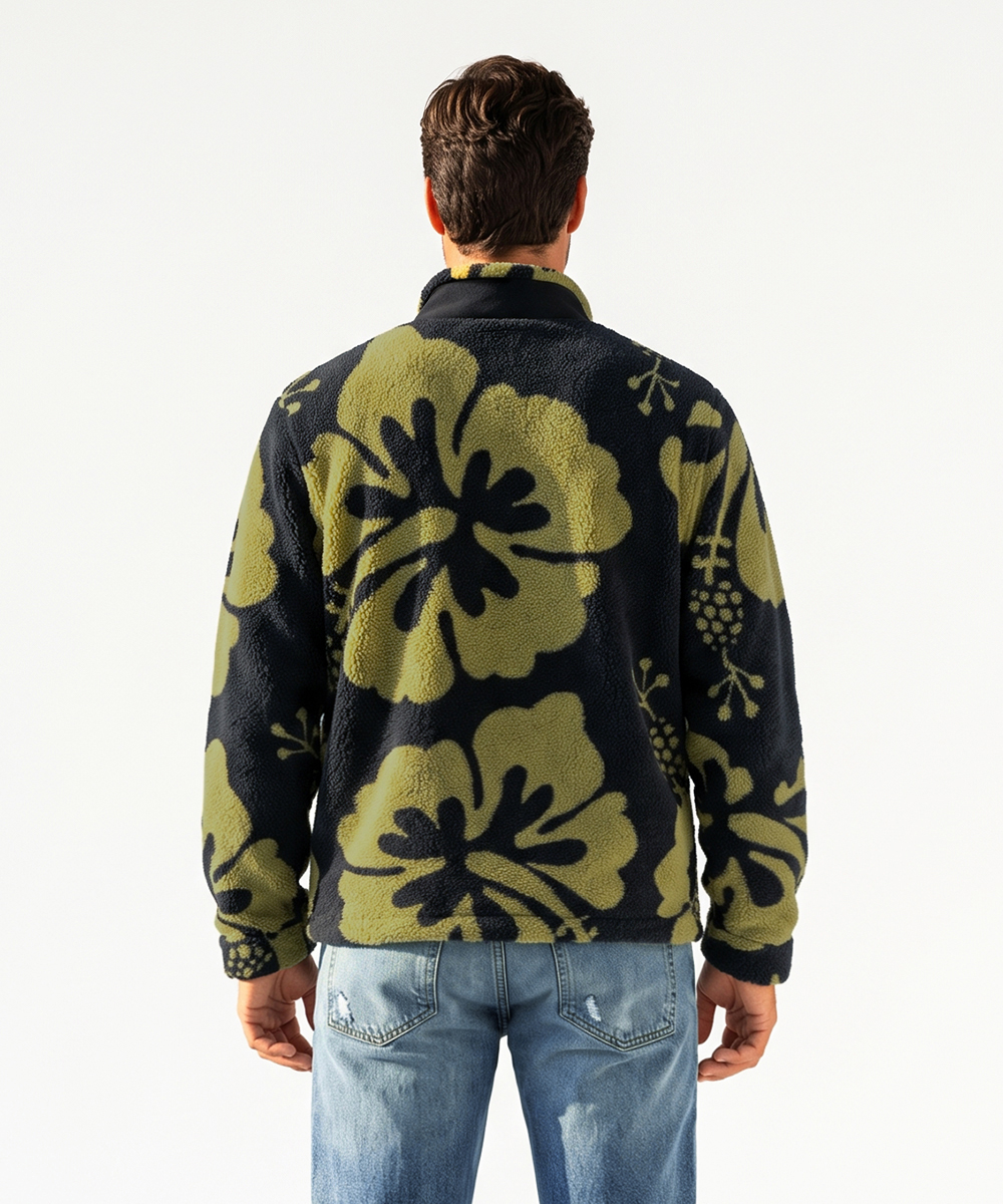 総柄シェルパフリースジャケット