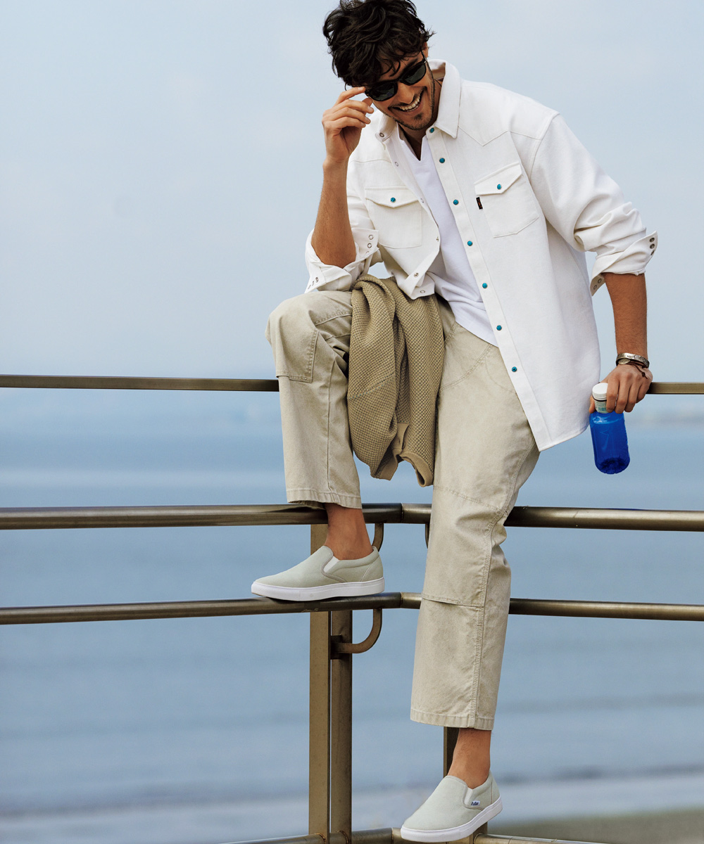 ホワイト ウエスタンシャツ