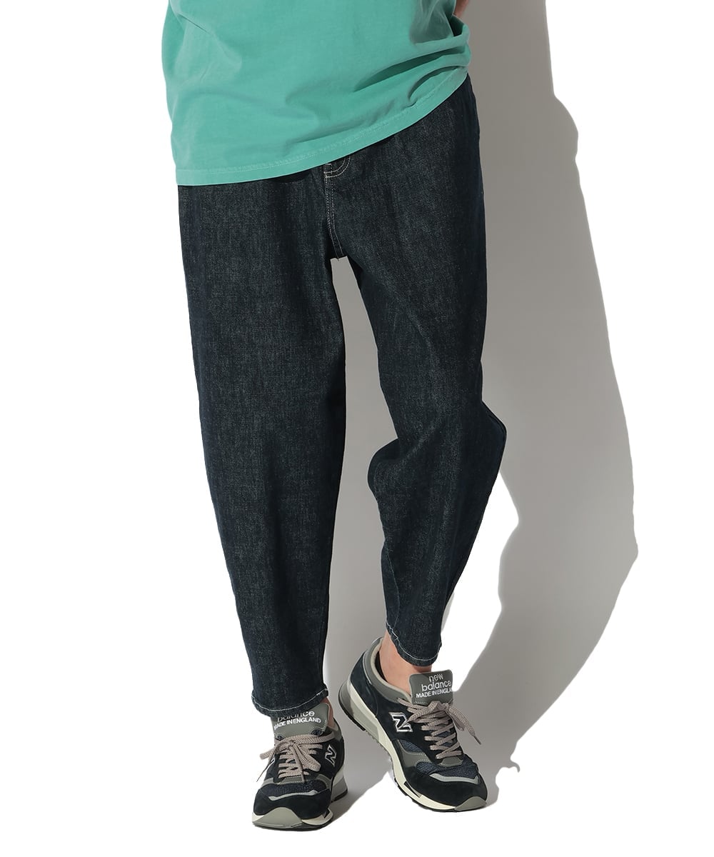 リネンブレンド ストレッチデニムパンツ