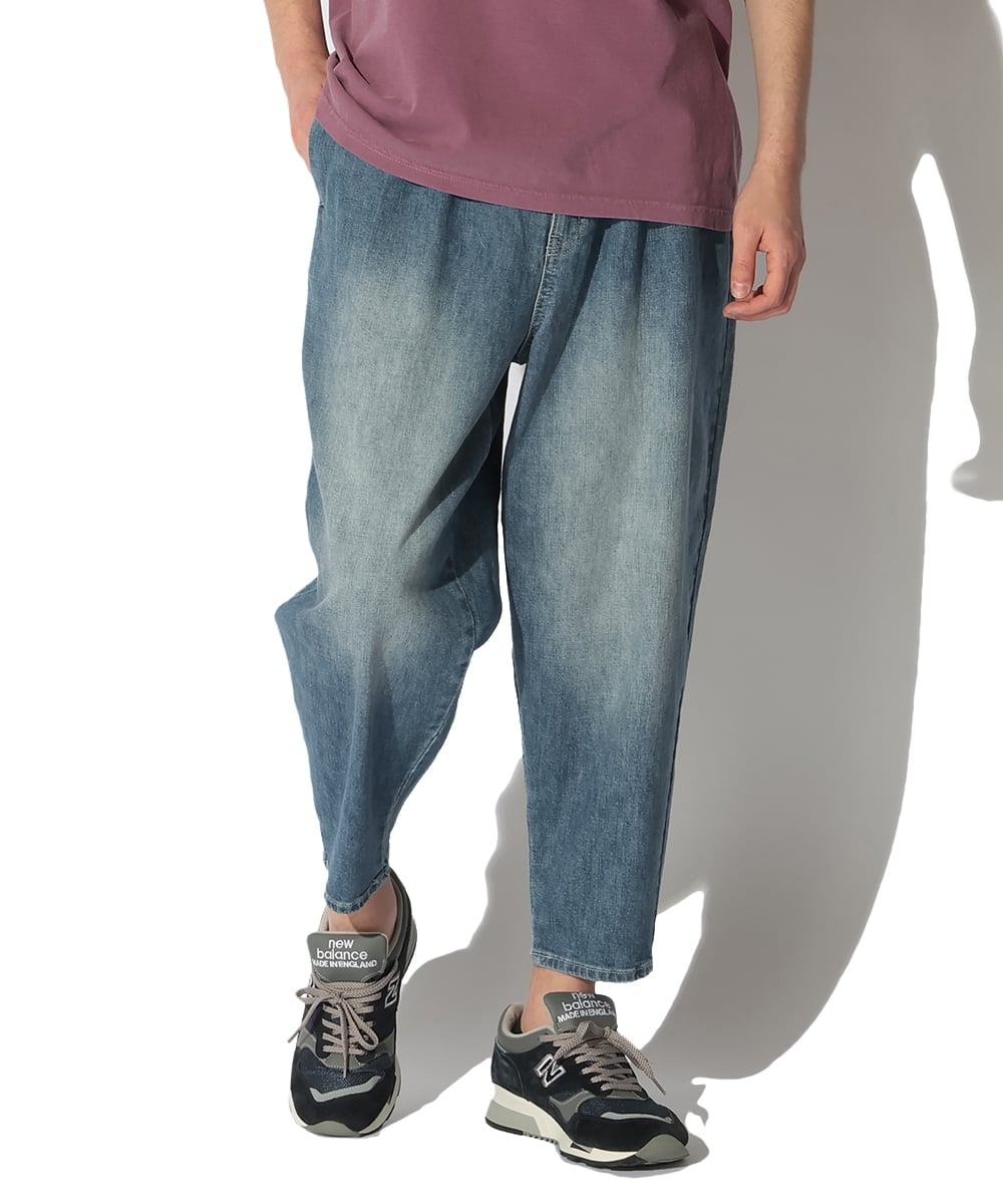 リネンブレンド ストレッチデニムパンツ