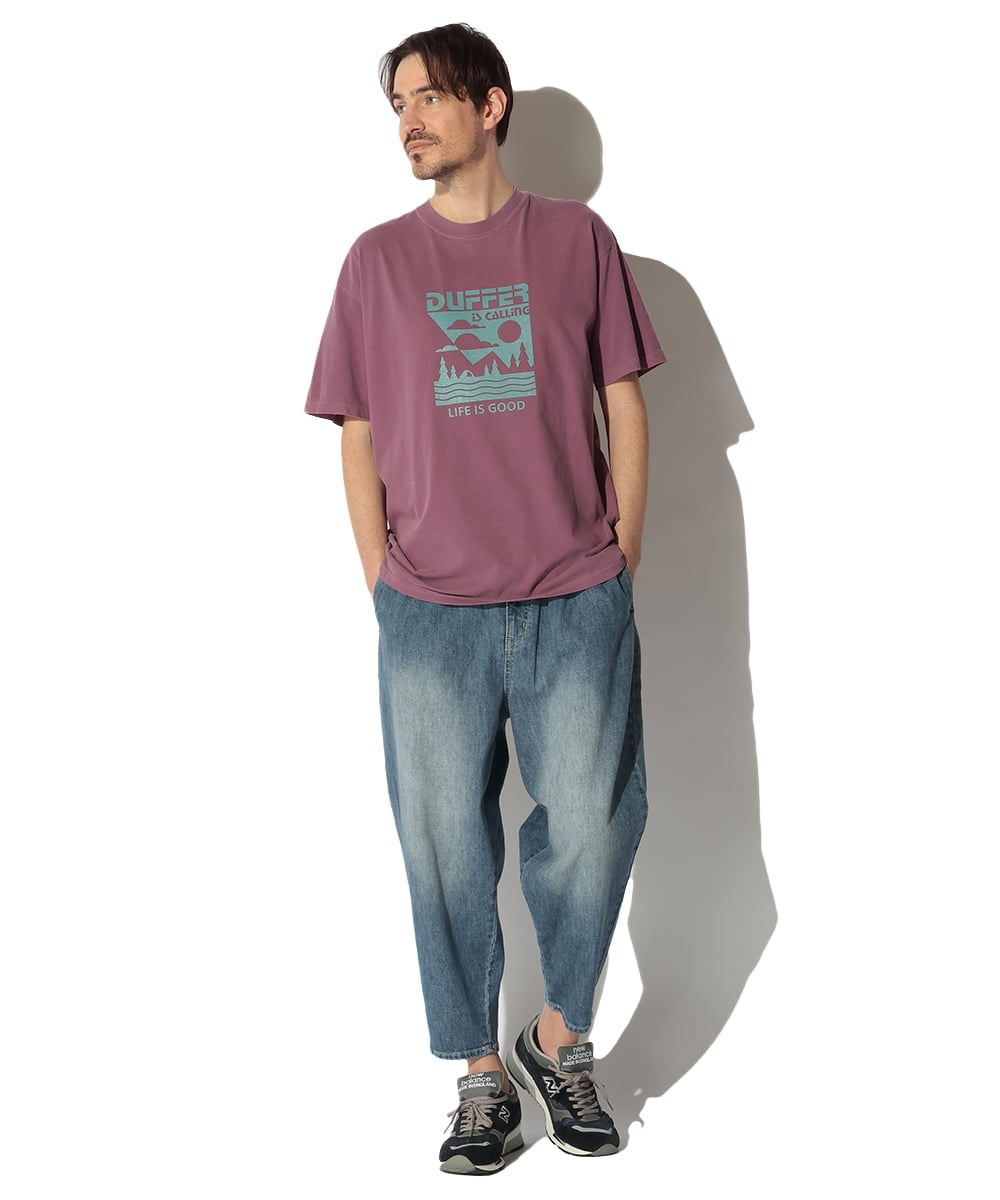 リネンブレンド ストレッチデニムパンツ