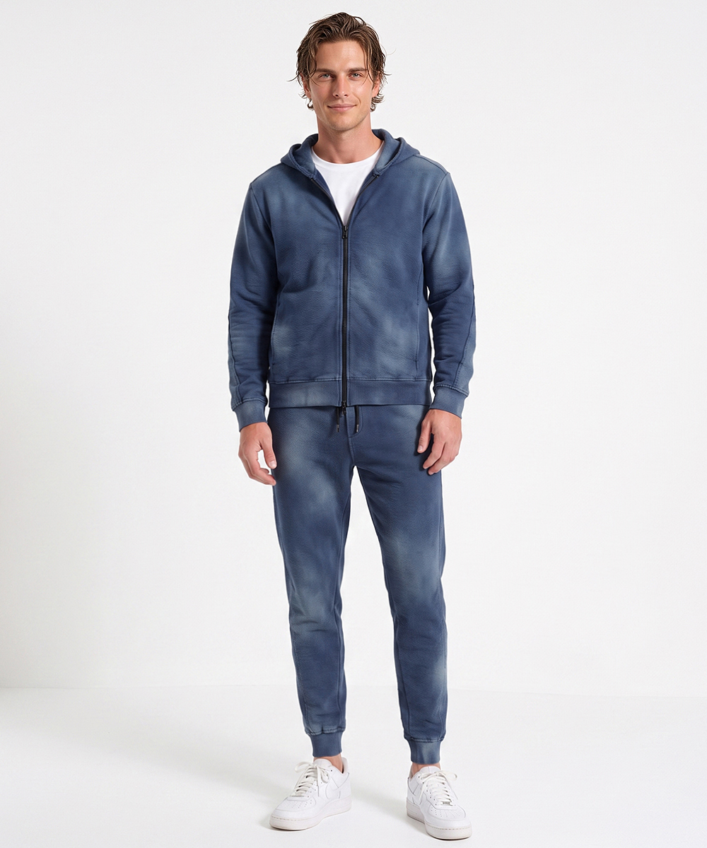 ハンドブリーチ加工 フェード スリムシルエットスウェットパンツ