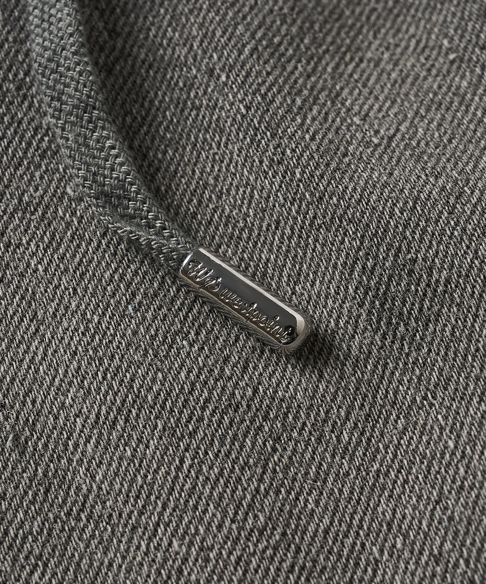 限定 イージー デニムパンツ 裾リブ テイパード