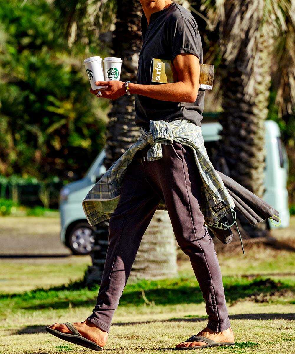 限定 テイパード 裾ジップ スウェット イージーパンツ