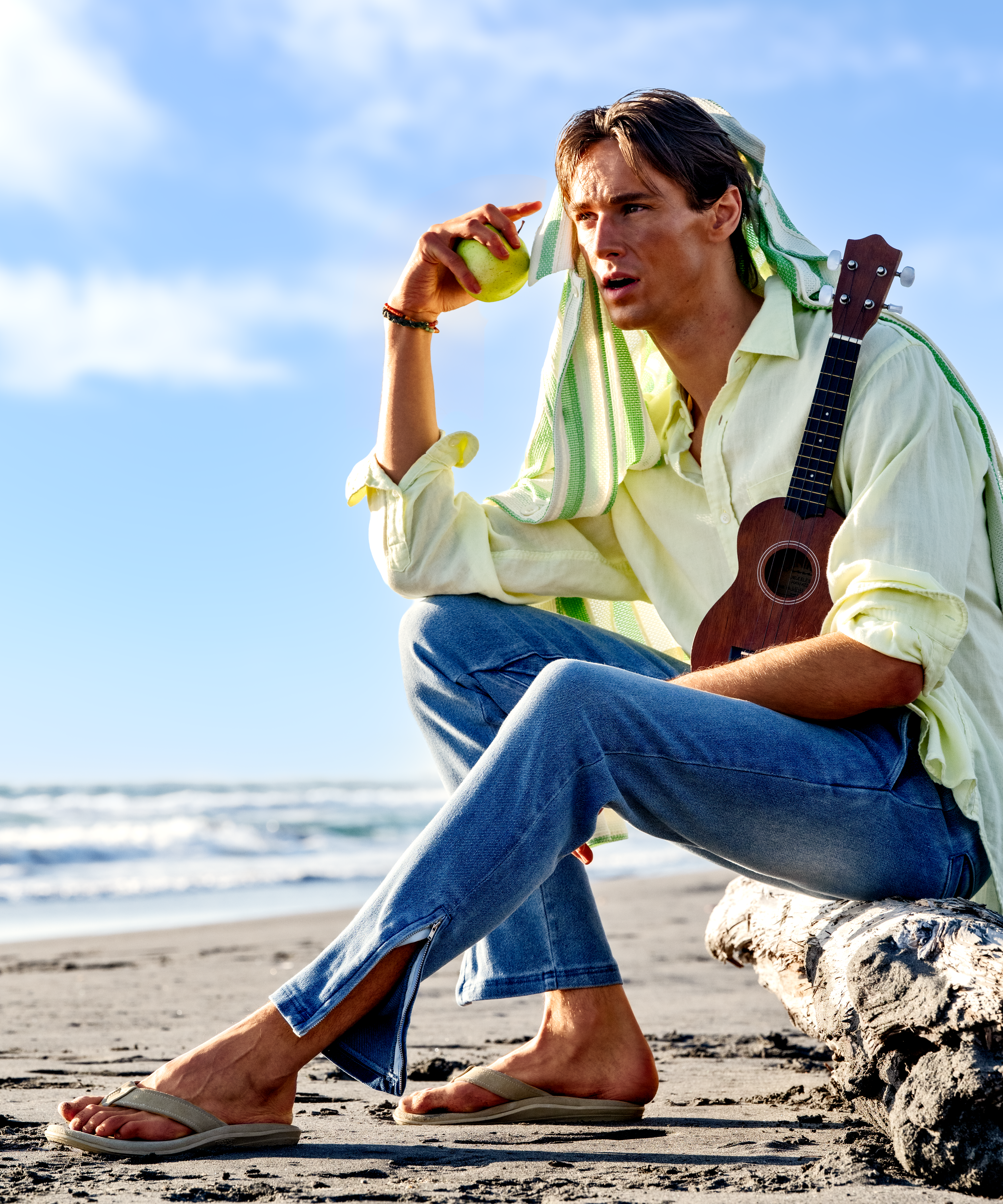 限定 テイパード サイドジップ インディゴ イージーパンツ