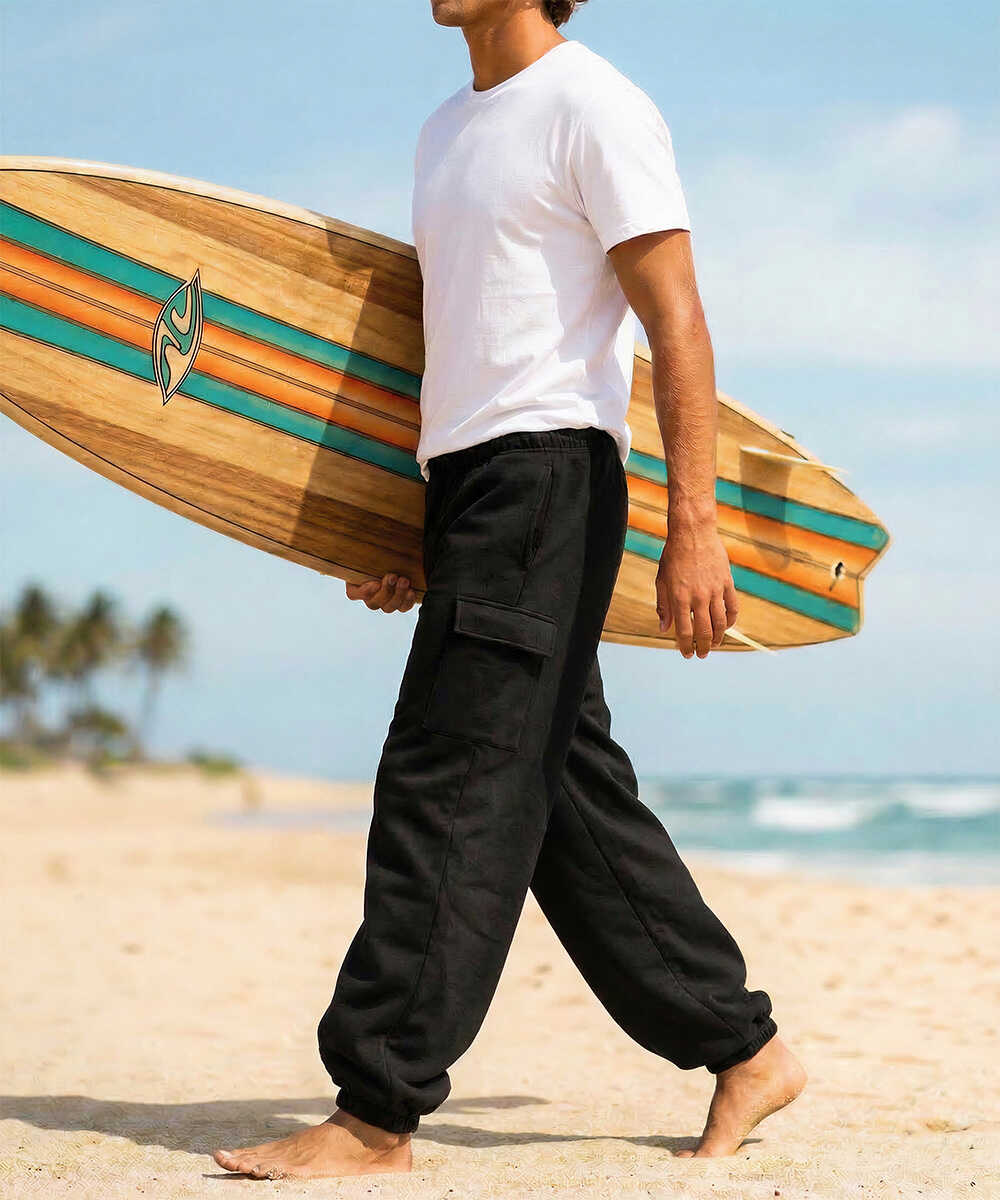 限定 ストレート スウェット カーゴパンツ