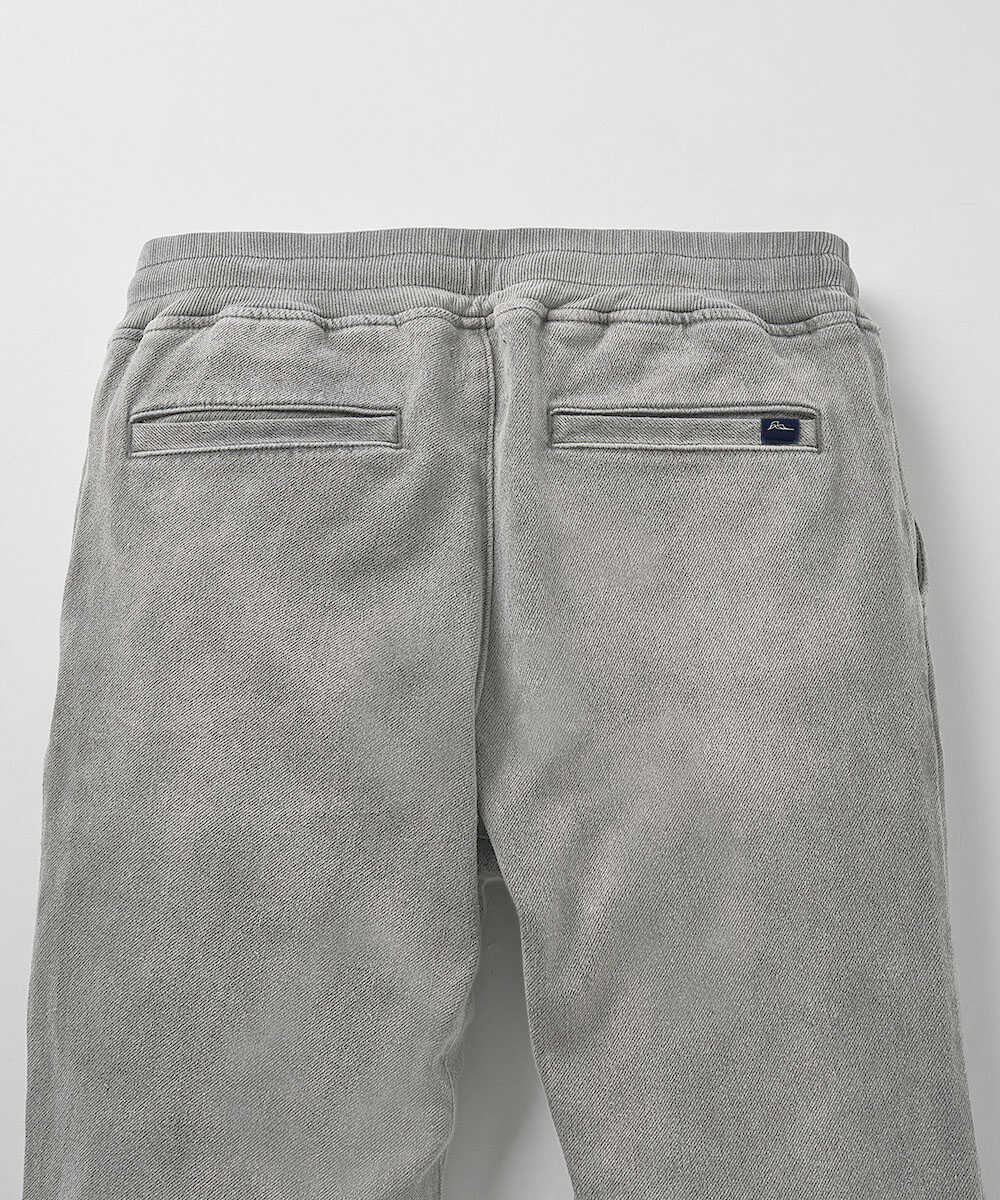 限定 イージー デニムパンツ 裾リブ テイパード