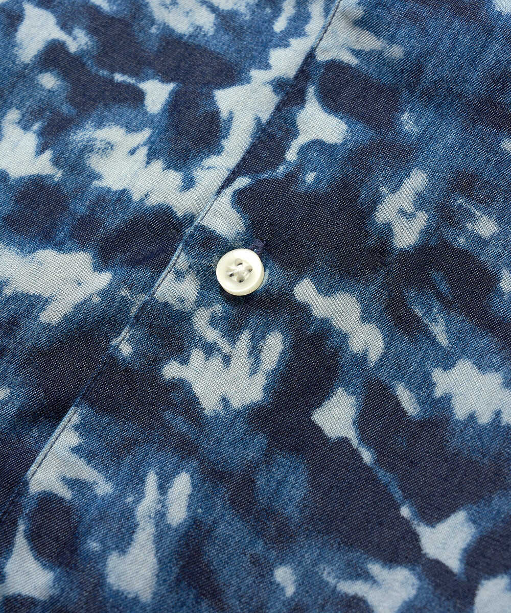 EREN/エレン インディゴ タイダイ オープンカラーシャツ