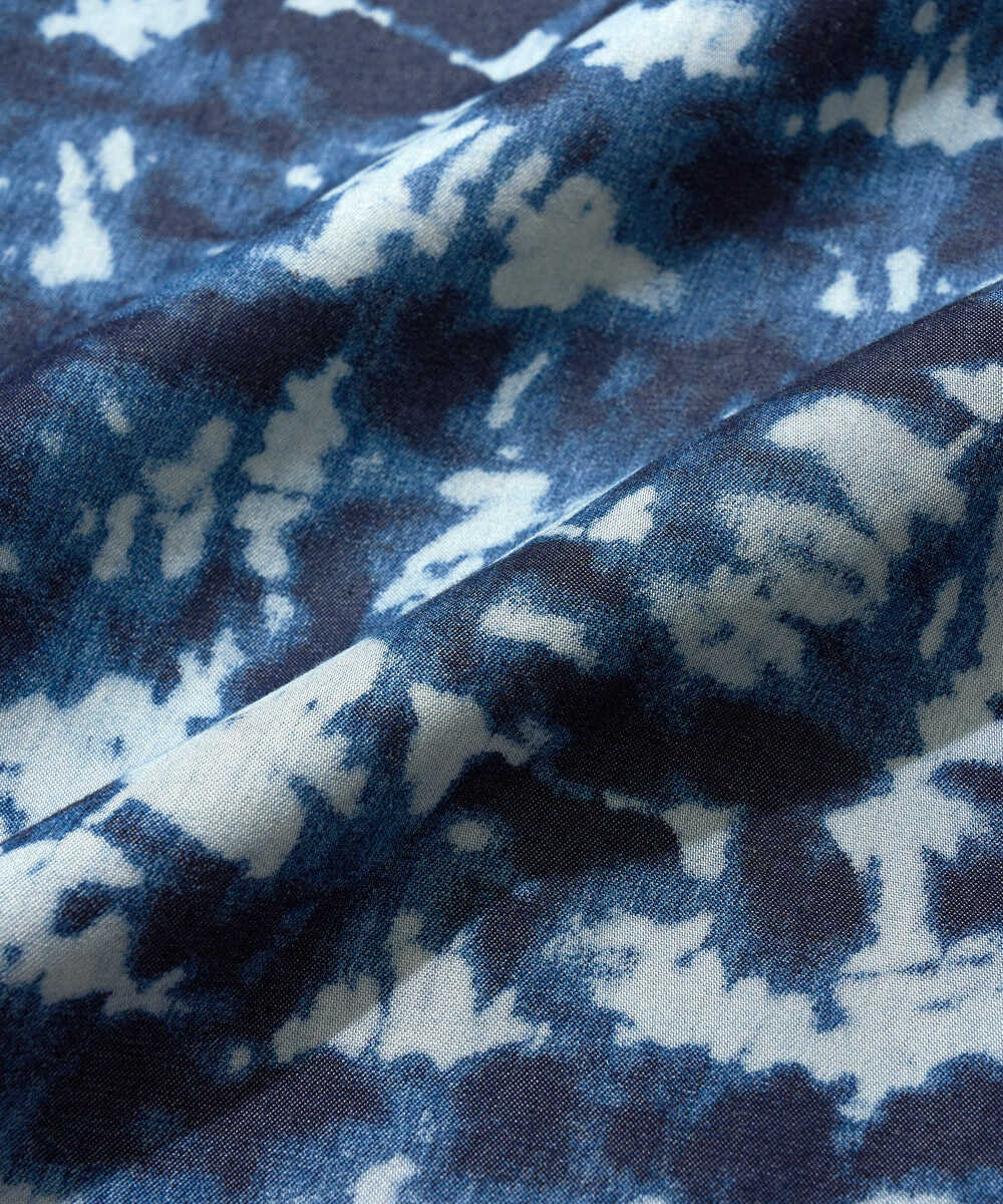 EREN/エレン インディゴ タイダイ オープンカラーシャツ