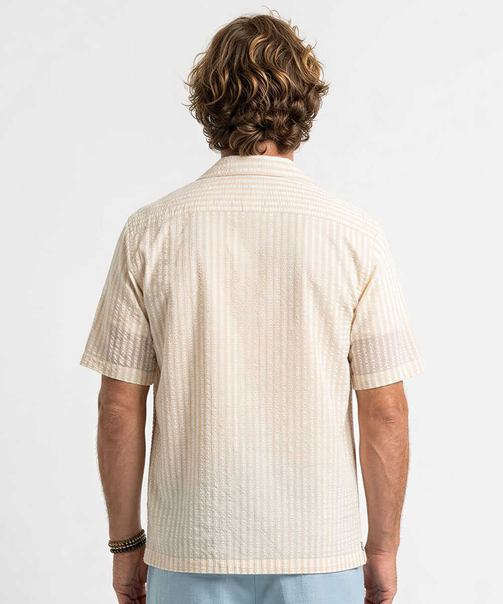 EREN/エレン シアサッカー オープンカラーシャツ