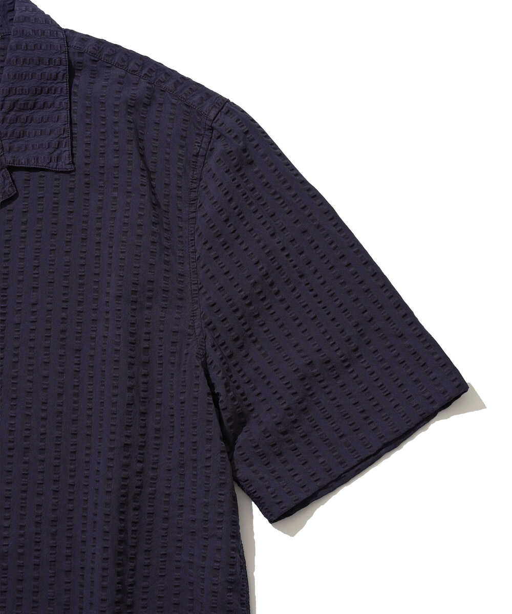 EREN/エレン シアサッカー オープンカラーシャツ