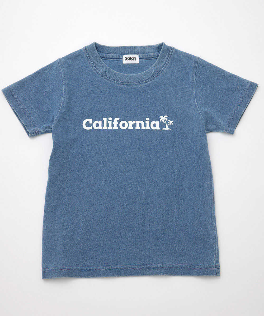 限定 “カリフォルニア”インディゴ クルーネック キッズ用Tシャツ