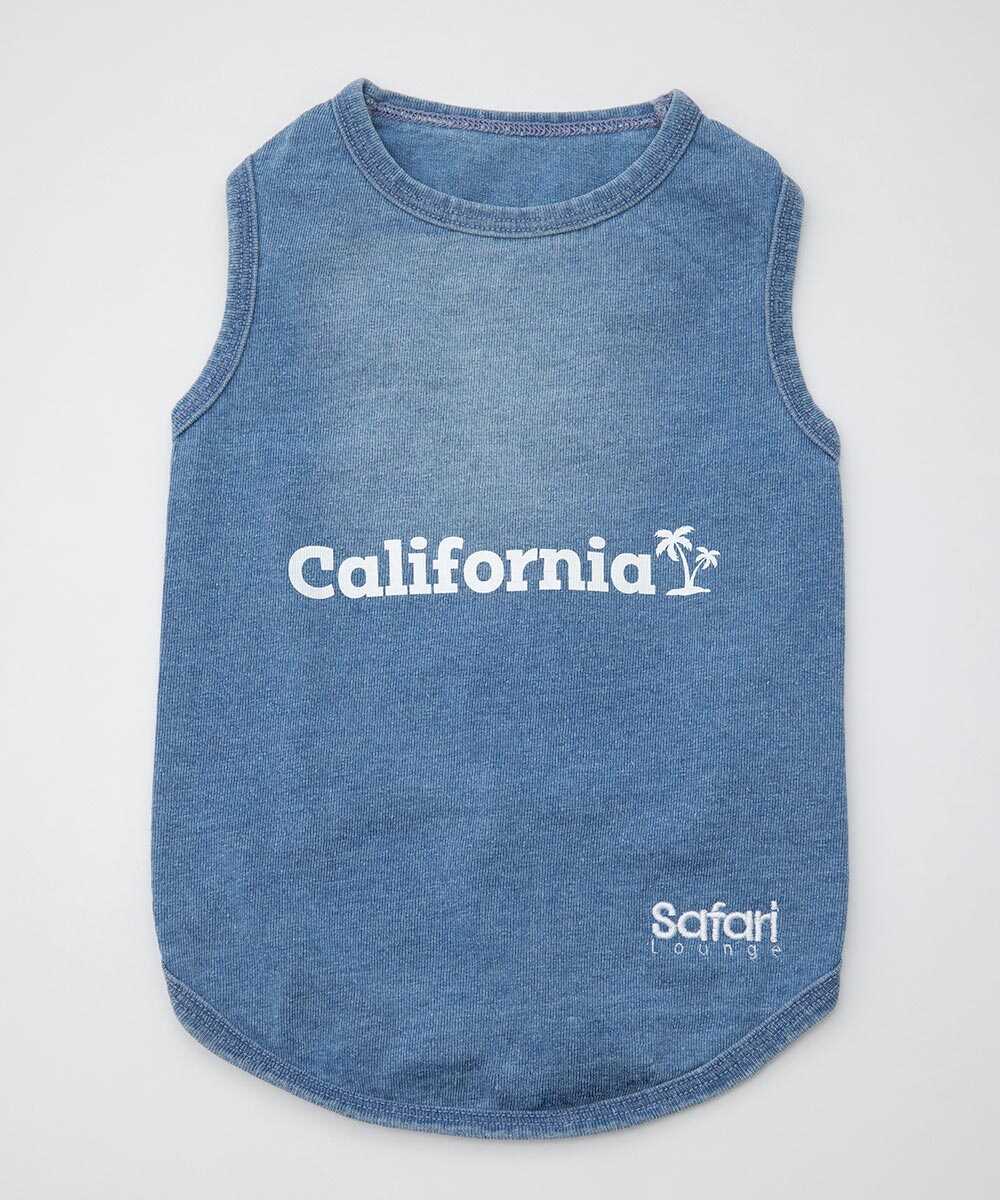 限定 “カリフォルニア”インディゴノースリーブ ドッグ用Tシャツ