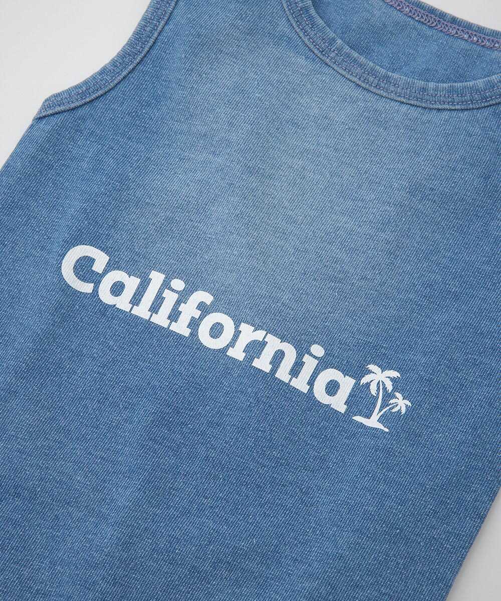 限定 “カリフォルニア”インディゴノースリーブ ドッグ用Tシャツ