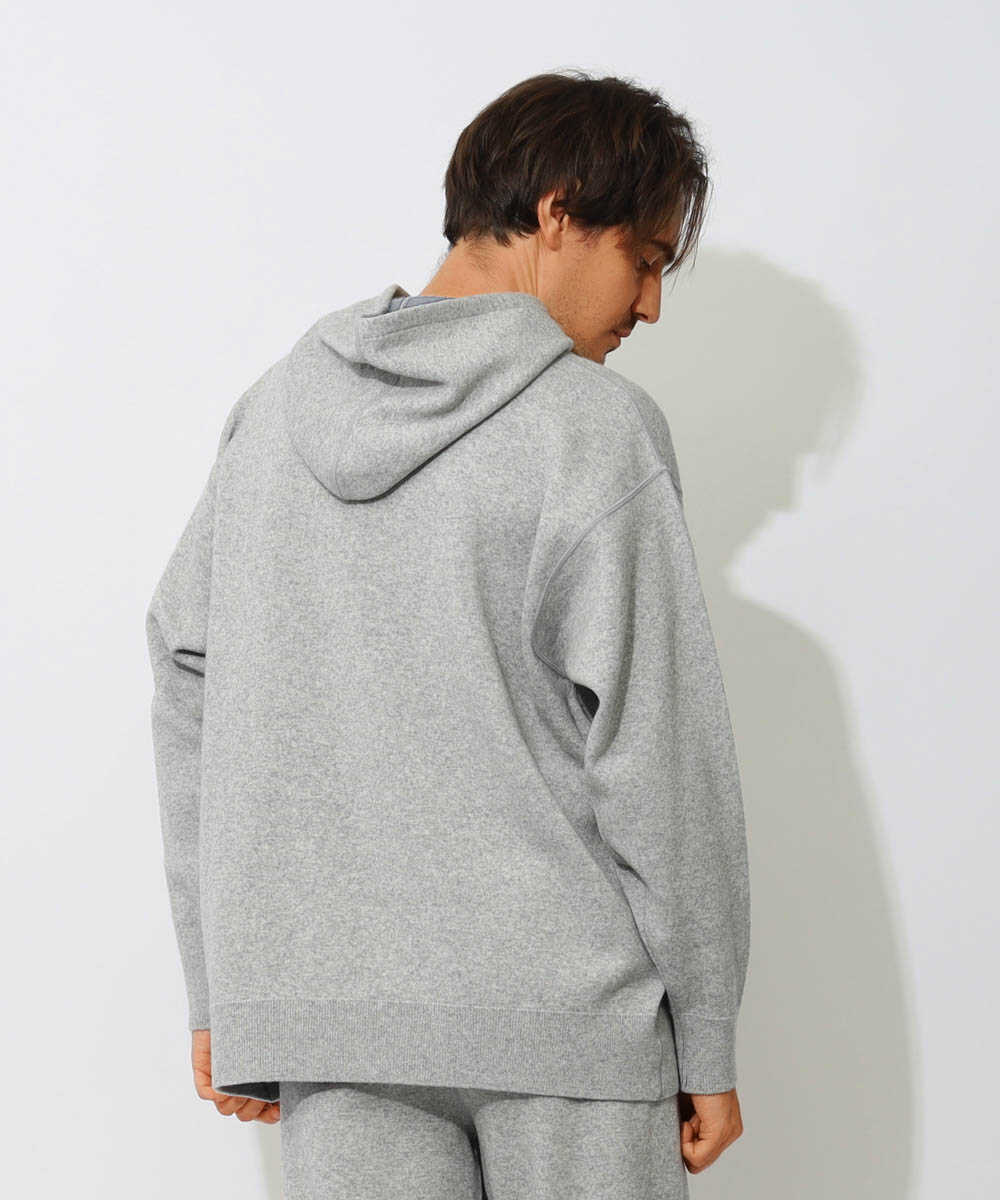 別注限定 ピュアカシミヤ ニットプルオーバーパーカ