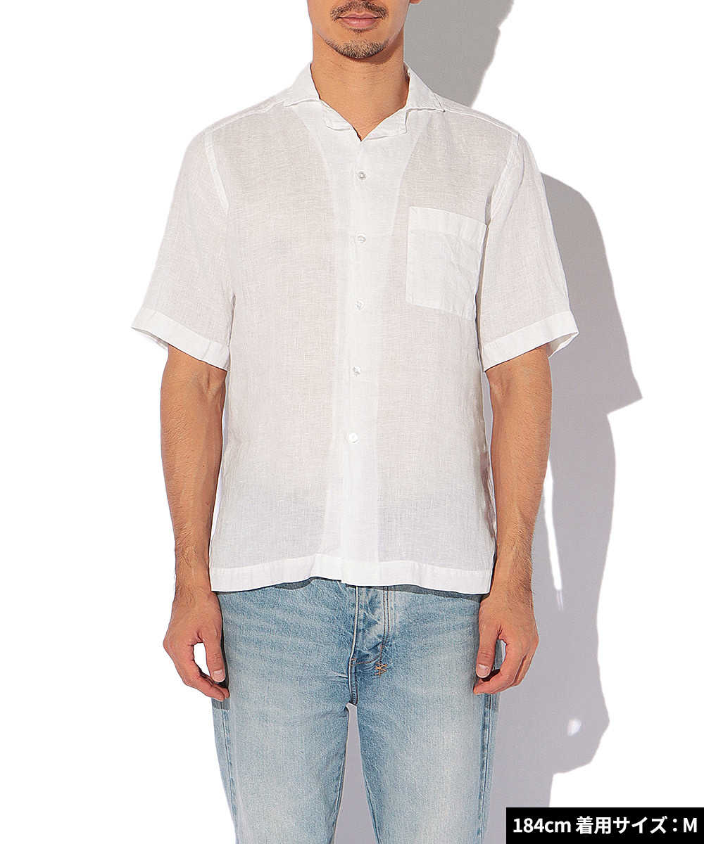 【限定商品】オープンカラー半袖リネンシャツ