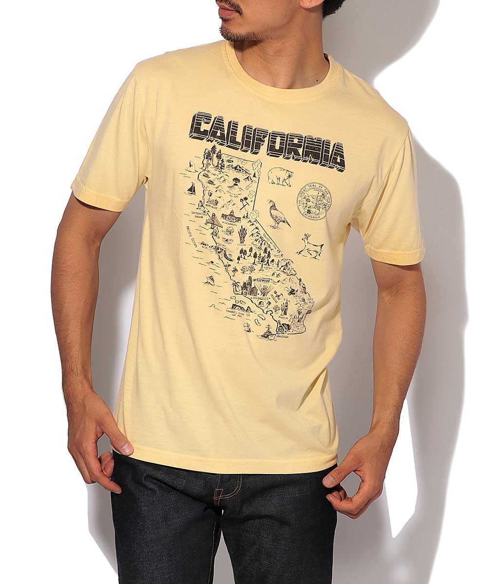 “カリフォルニア“プリントクルーネックTシャツ