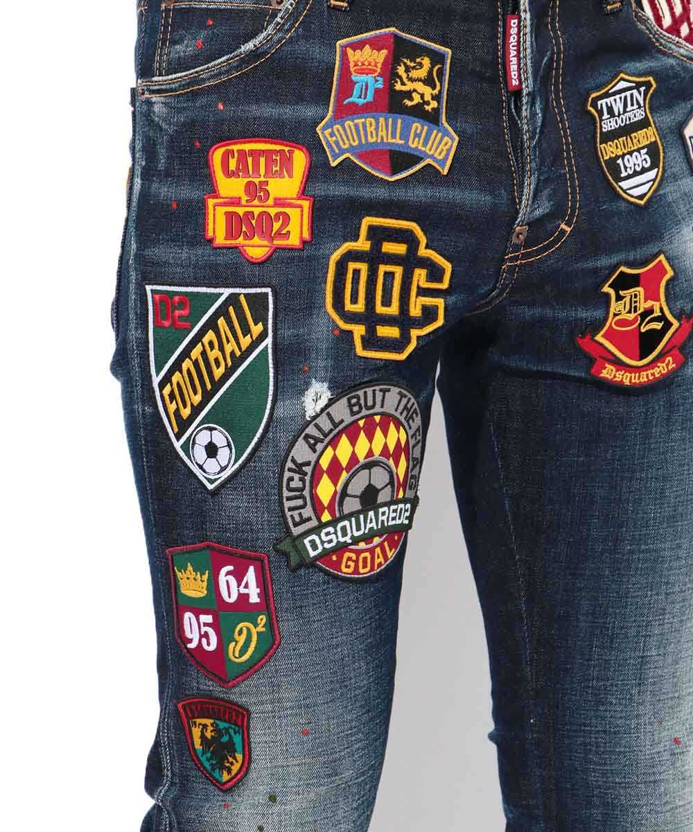 DSQUARED2 デニム ワッペン ダメージSKATER JEAN 44