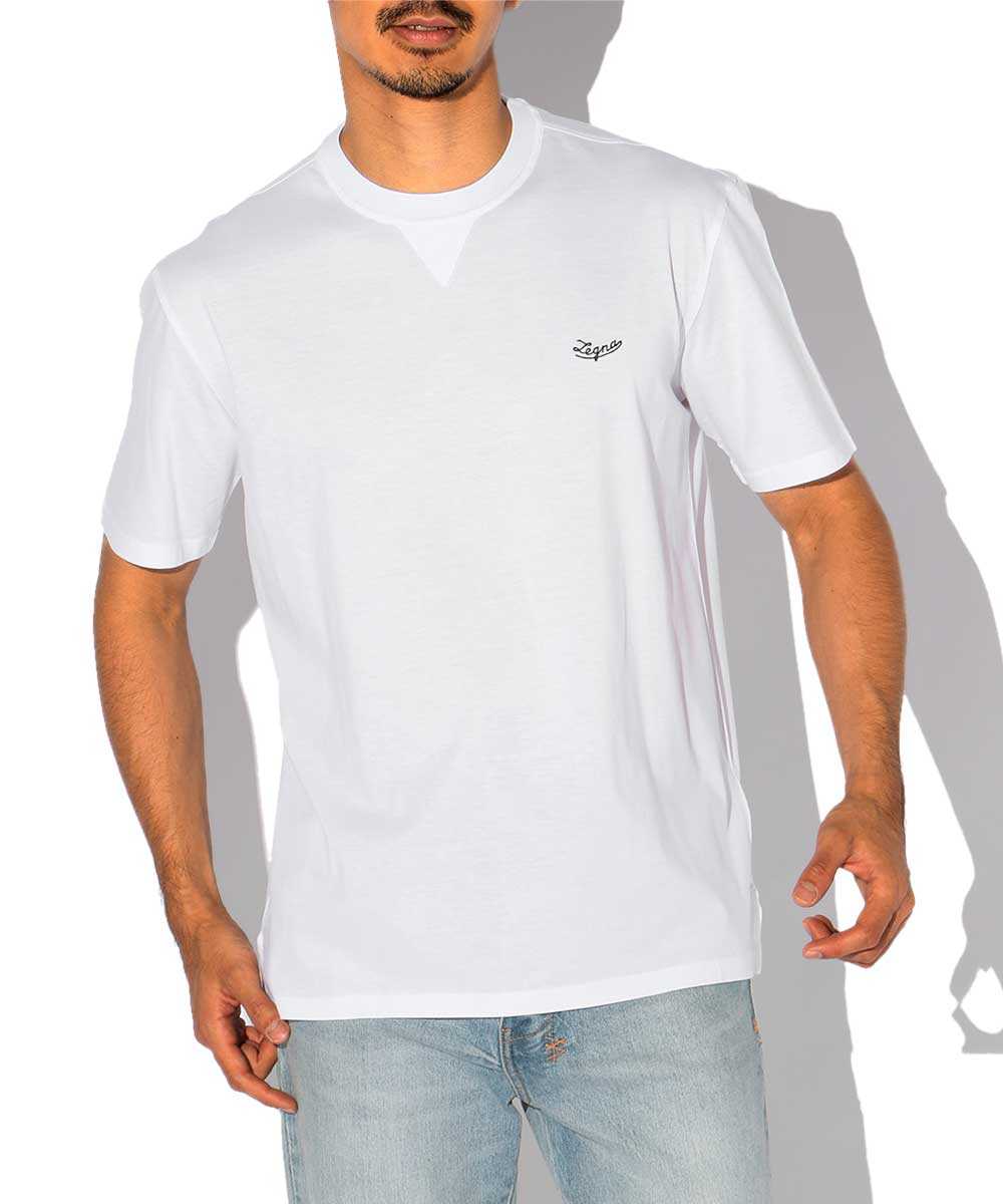 ロゴ刺繍クルーネックTシャツ ホワイト