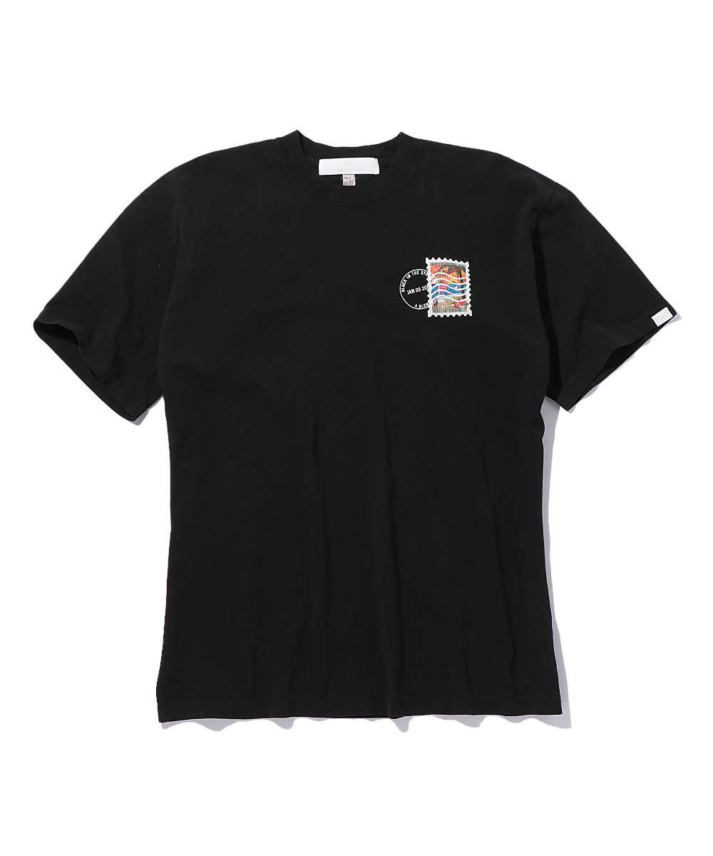 製品染めスタンププリントクルーネックtシャツ A Blends エイブレンズ 雑誌safariの公式オンラインショップ Safari Lounge