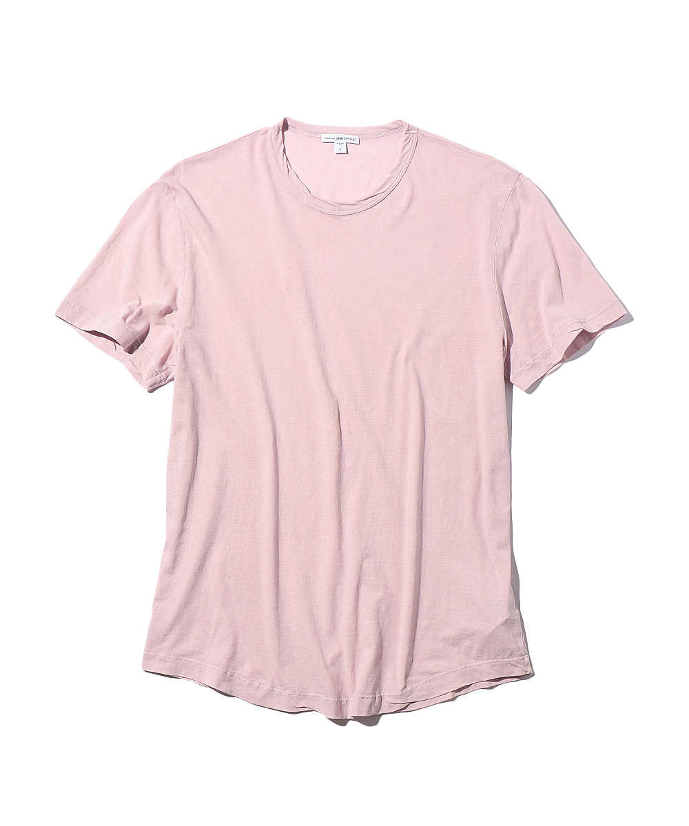 コットンクルーネックTシャツ ピンク