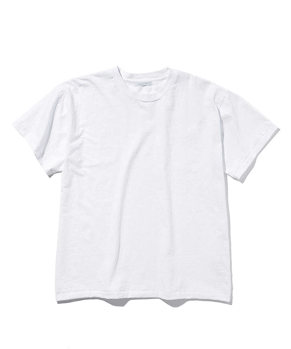 “ユニバーシティ”コットンクルーネックTシャツ ホワイト