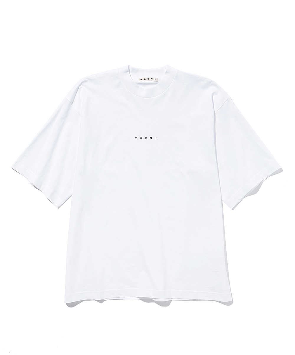 センターロゴプリントクルーネックTシャツ ホワイト