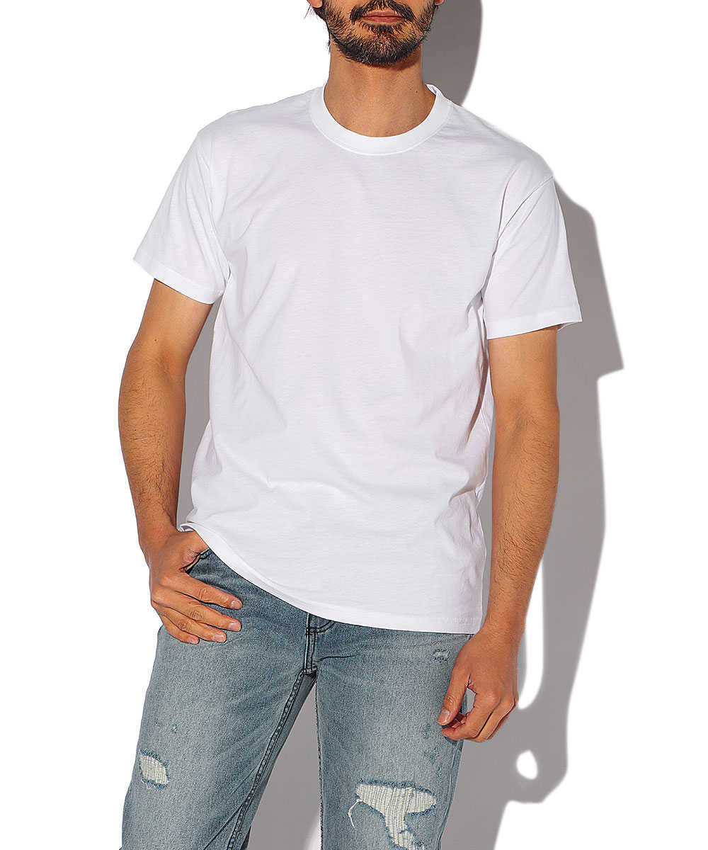 バックロゴプリントクルーネックTシャツ