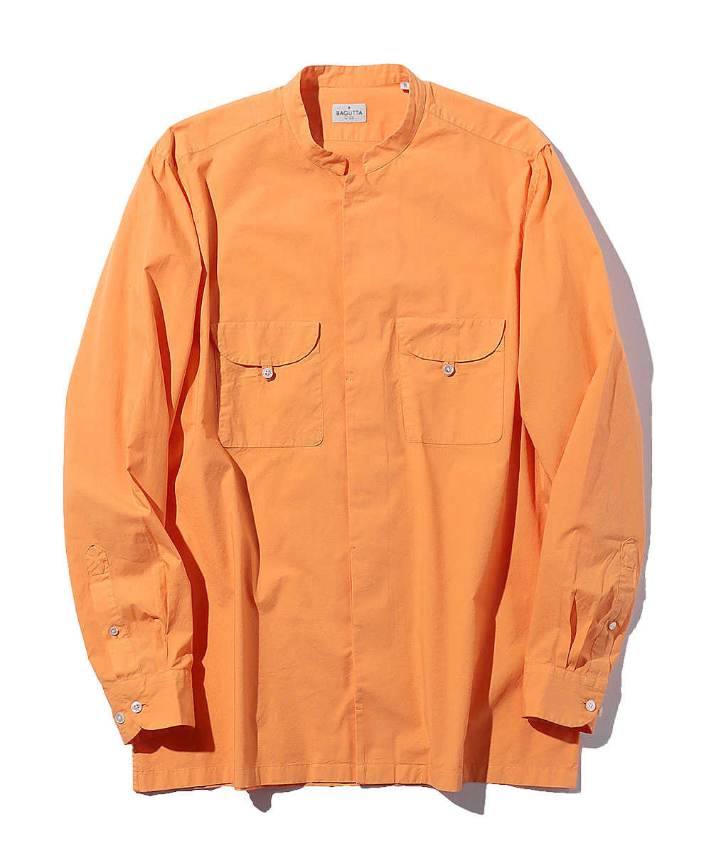 【別注・限定商品】フラップポケットスタンドカラーシャツ オレンジ