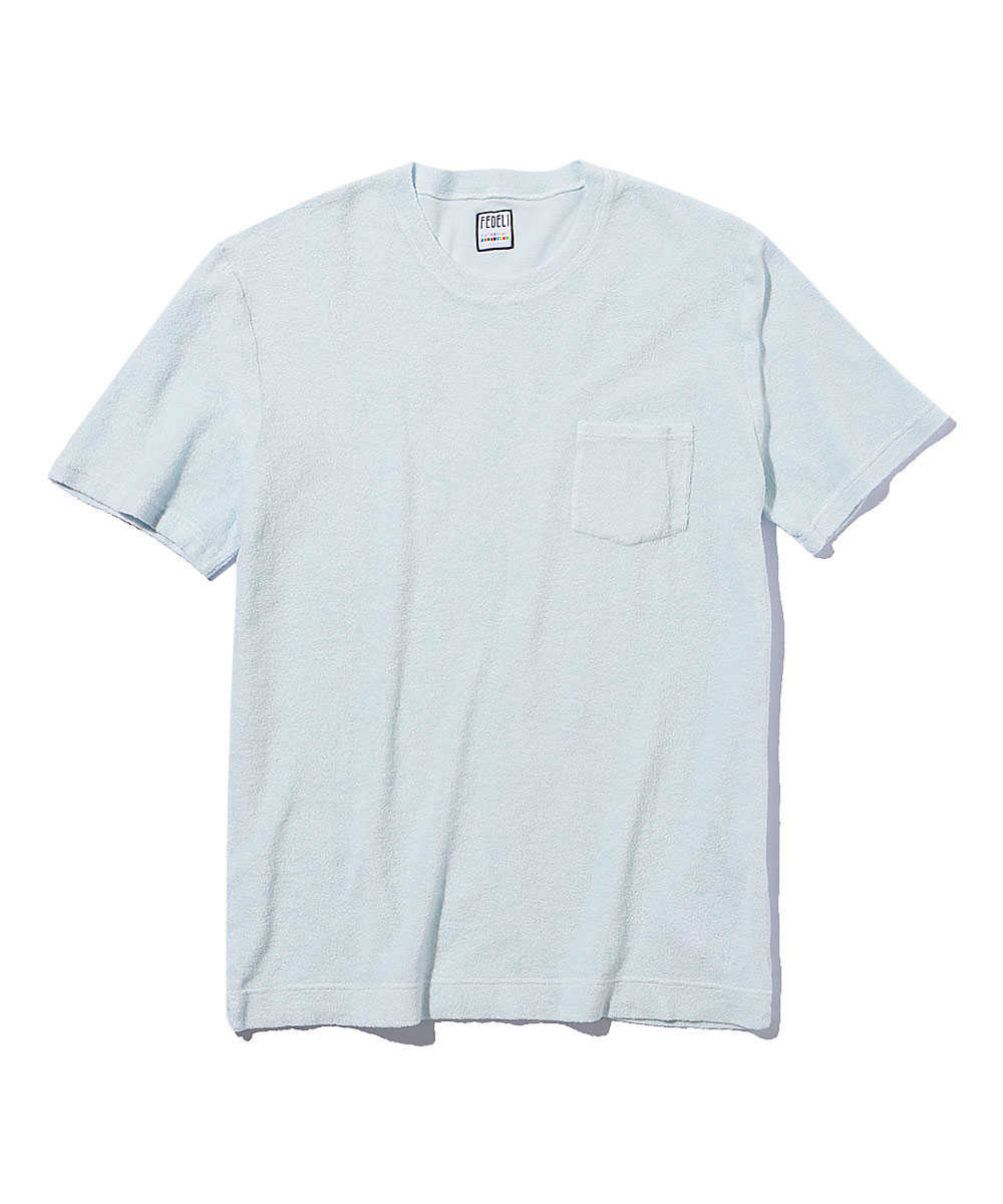 【限定商品】パイルポケットクルーネックTシャツ ライトブルー
