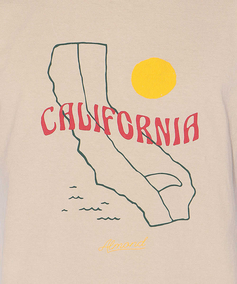 “カリフォルニア”アートロゴクルーネックTシャツ