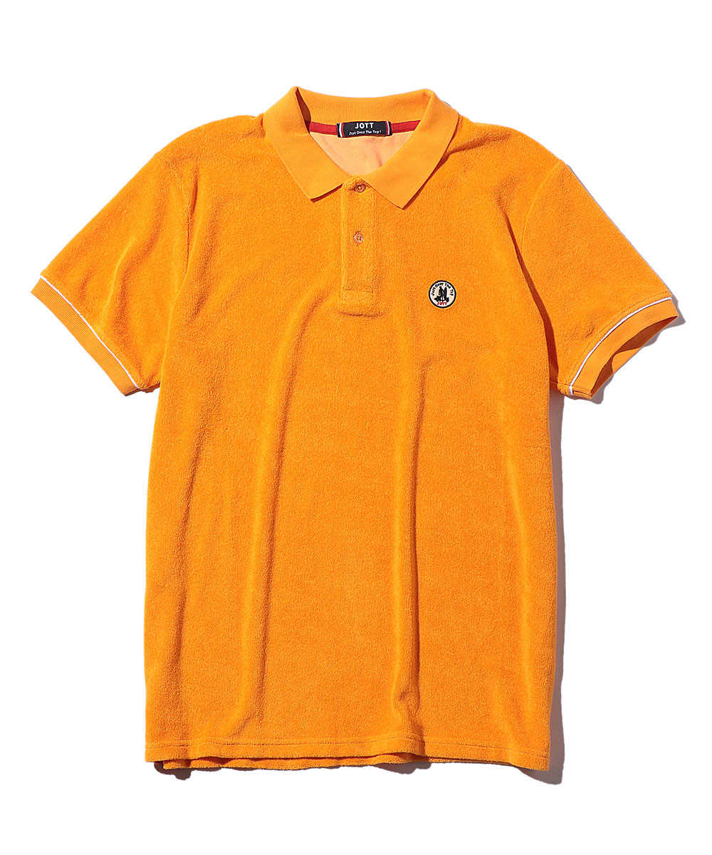 “ニール”パイル生地ポロシャツ オレンジ