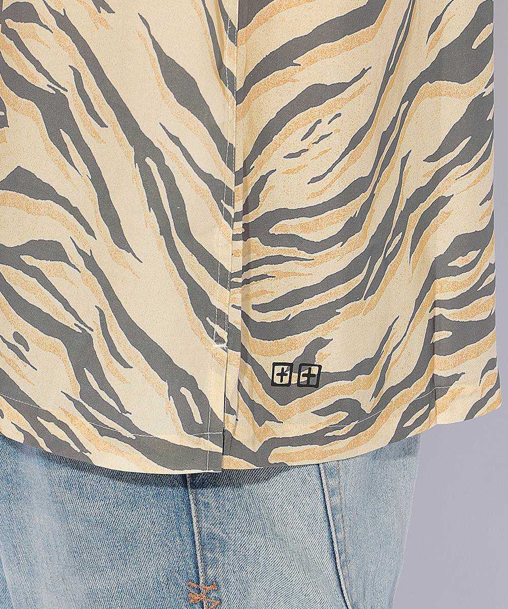 タイガープリントオープンカラーシャツ